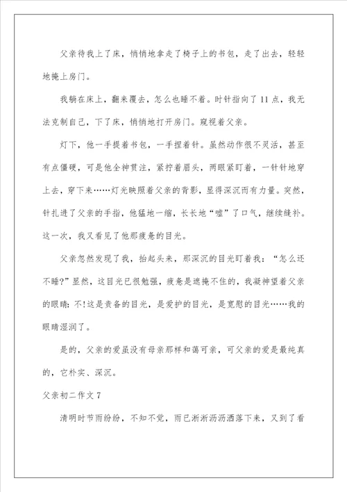 2023父亲初二作文15篇