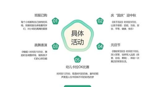 手绘插画风绿色幼儿园家长会