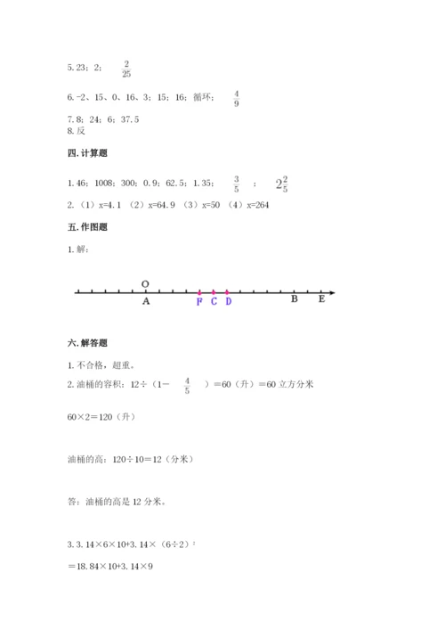 人教版六年级下册数学期末测试卷（原创题）.docx