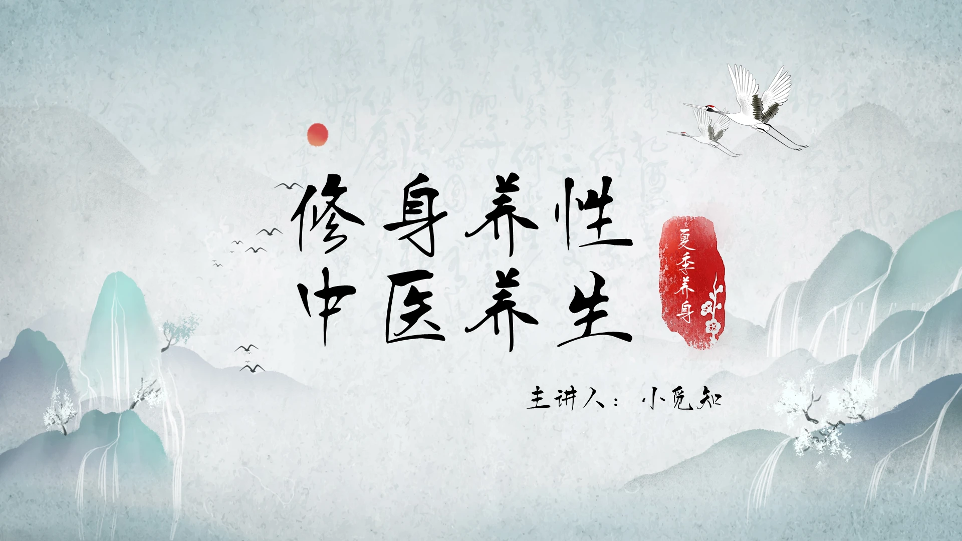 灰绿色中国风夏季养生知识修身养性中医养生PPT模板夏季养生知识ppt