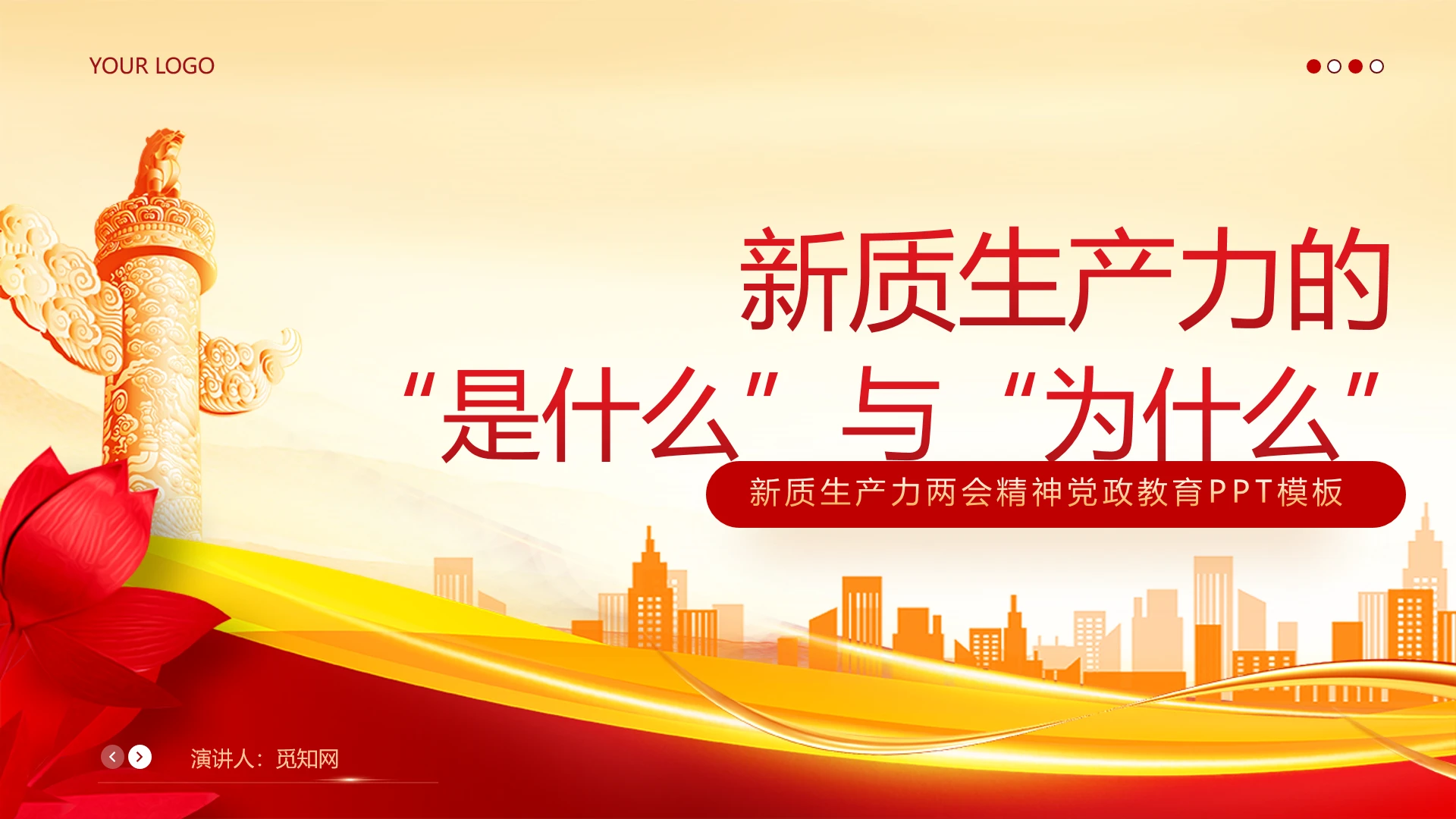 红色党课新质生产力的是什么与为什么两会报告教育培训课件ppt党建