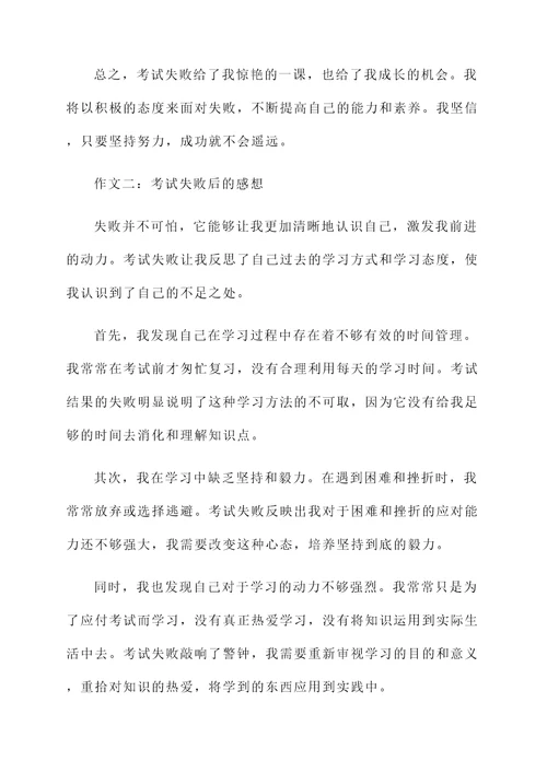 作文考试失败后的感想