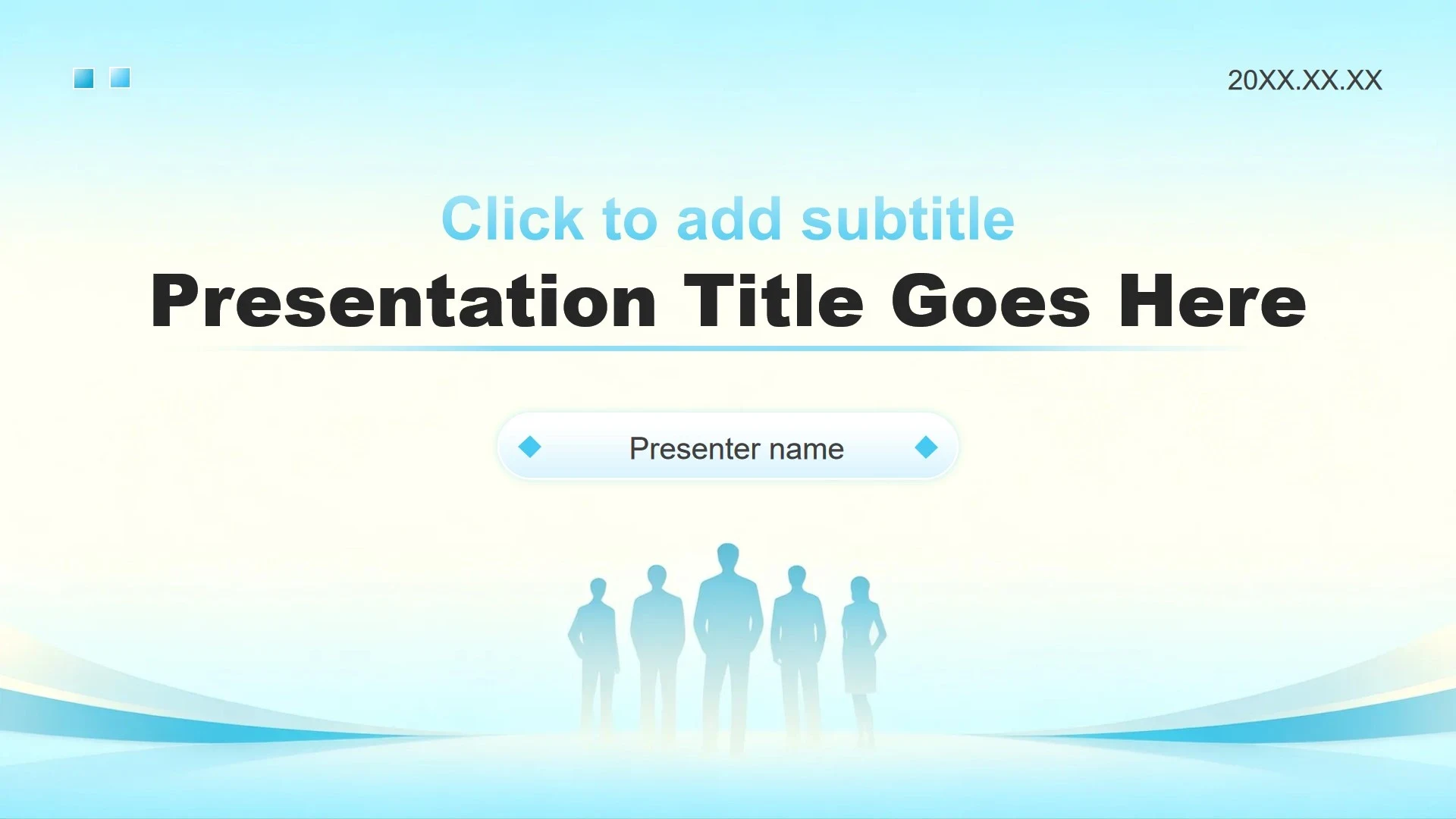 蓝色清新简约风团队成员介绍企业培训PPT主题模板