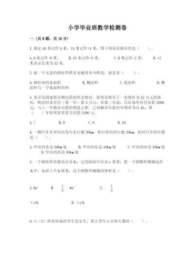 小学毕业班数学检测卷及完整答案【有一套】.docx