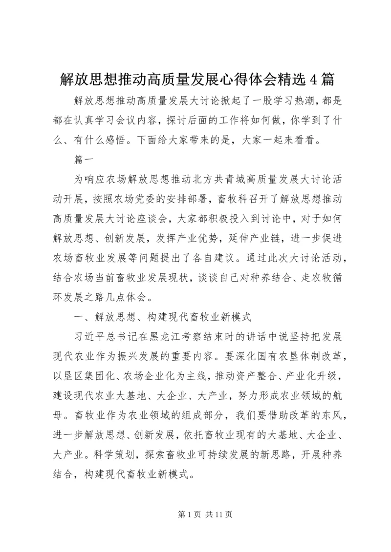 解放思想推动高质量发展心得体会精选4篇.docx