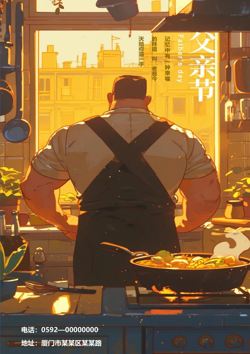 父亲的背影父亲节节日海报