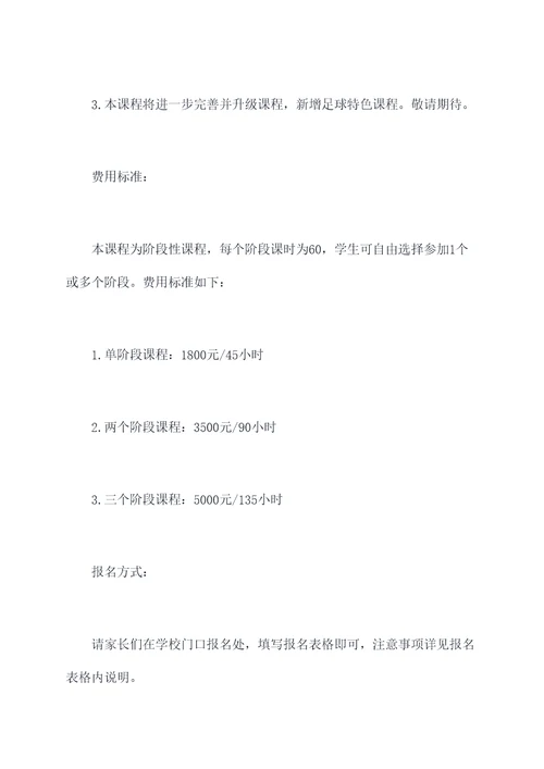 兴趣班课程方案模板