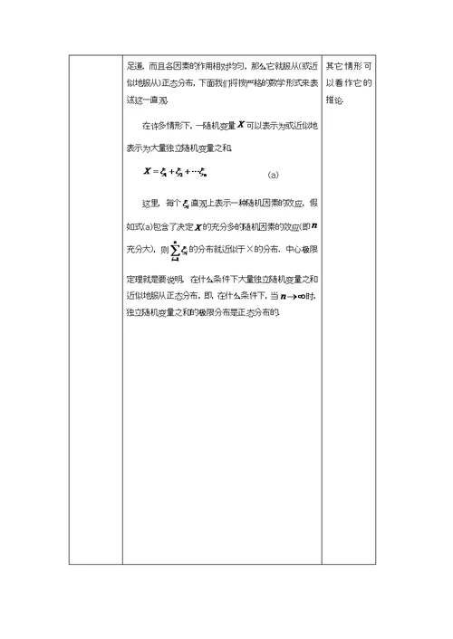 中心极限定理教学设计