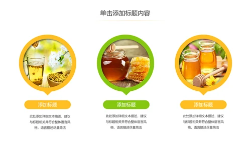 绿色天然蜂蜜营养食品健康讲座PPT模板