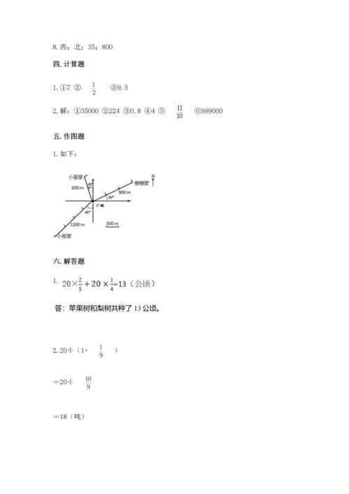 人教版六年级上册数学期中测试卷【a卷】.docx
