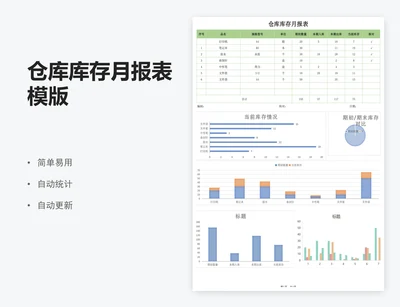 仓库库存月报表模版