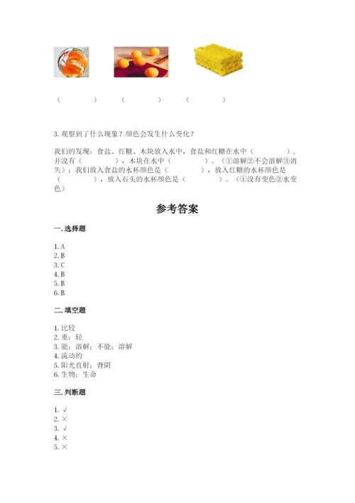 教科版小学科学一年级下册期末测试卷附答案（预热题）.docx