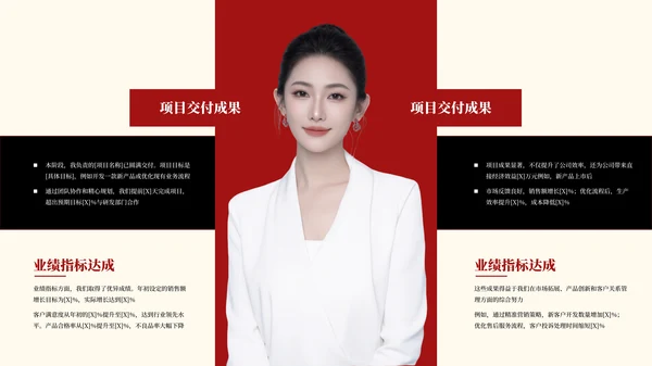 红色欧美风工作汇报总结PPT