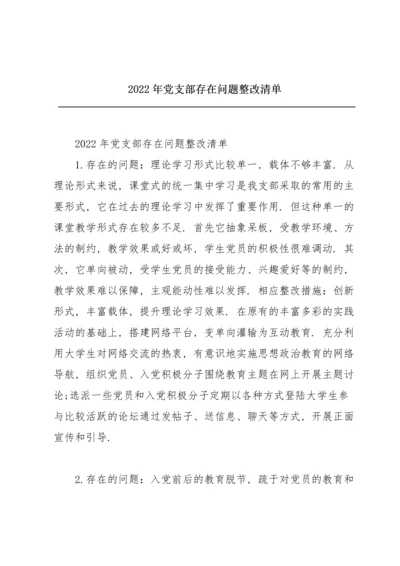 2022年党支部存在问题整改清单.docx