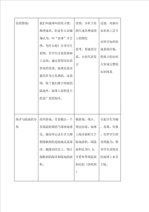 海陆分布教学设计教案