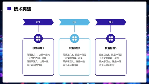 蓝紫色科技风未来无限创新创业计划书PPT模板