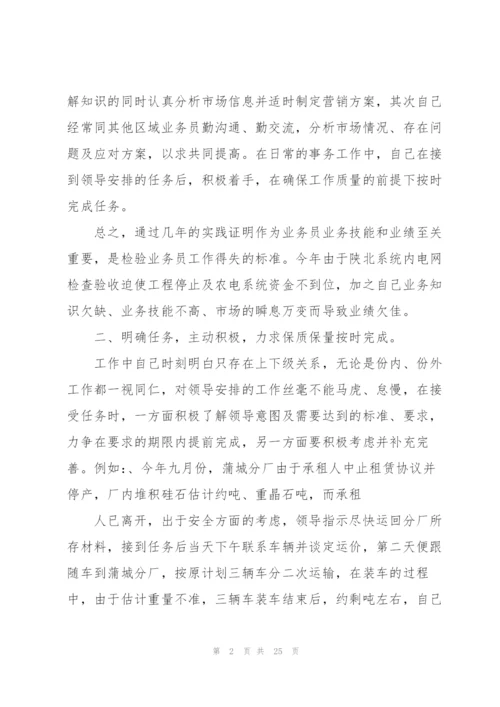 销售代表个人工作总结10篇.docx