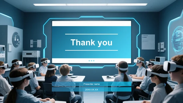 蓝色科技风VR技术教育培训PPT主题