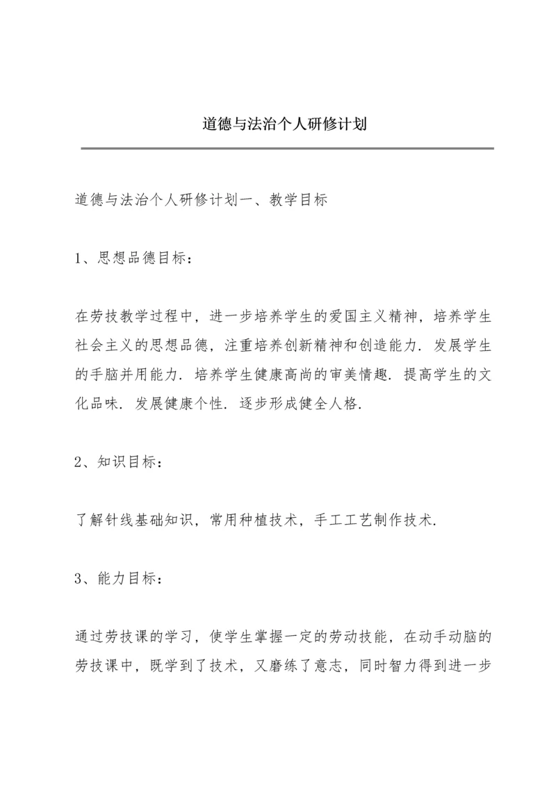 道德与法治个人研修计划.docx