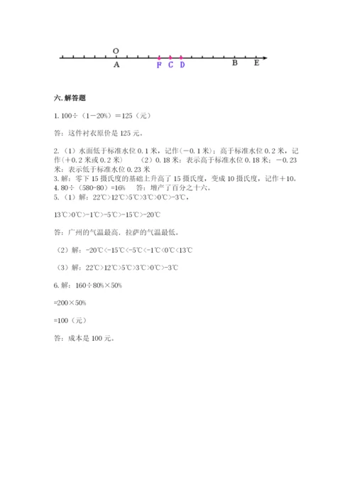 江东区六年级下册数学期末测试卷及一套答案.docx