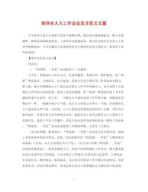 2023年领导在人大工作会议发言范文五篇.docx