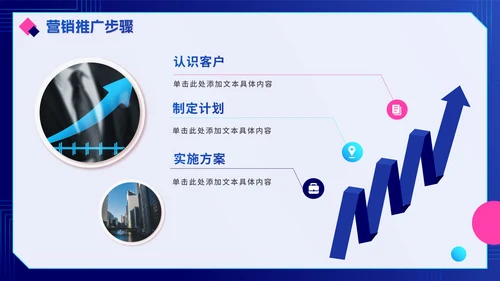 渐变蓝色互联网电商销售计划PPT模板