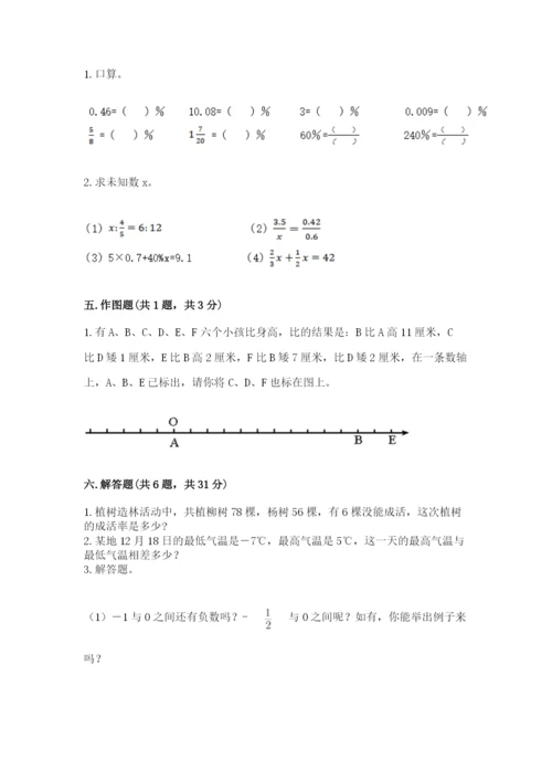 温州市乐清市六年级下册数学期末测试卷审定版.docx