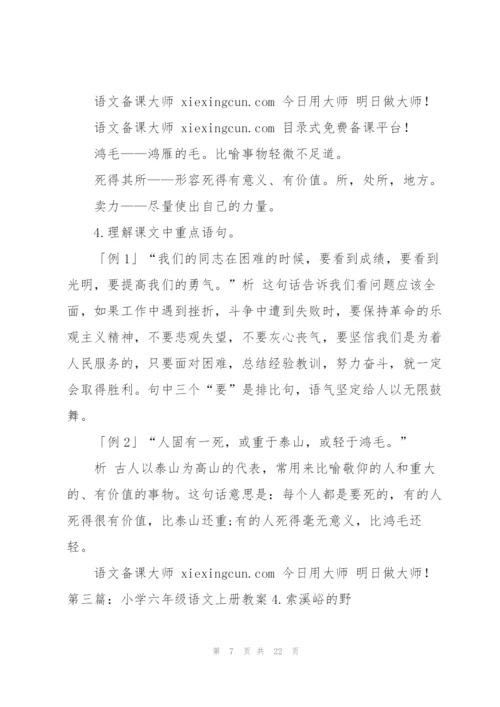 小学六年级语文教案(多篇).docx