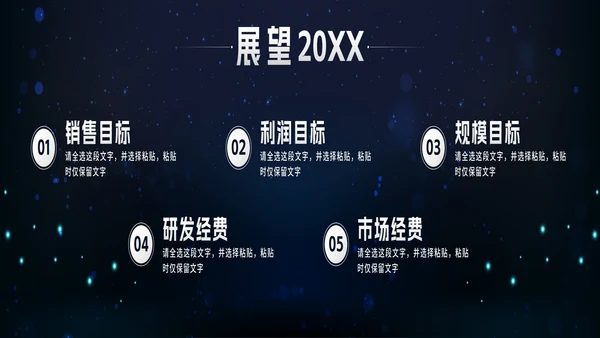 蓝色宽屏科技风2023创新突破年会带内容PPT模板