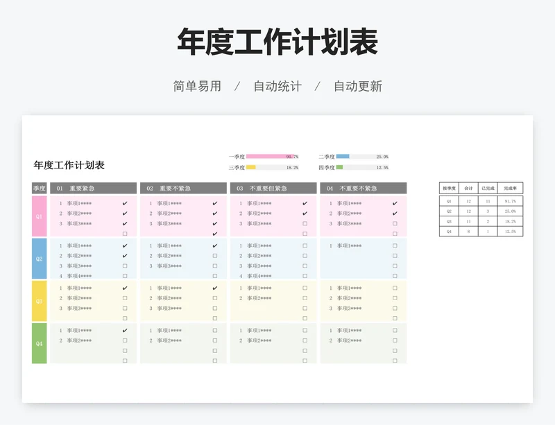 年度工作计划表