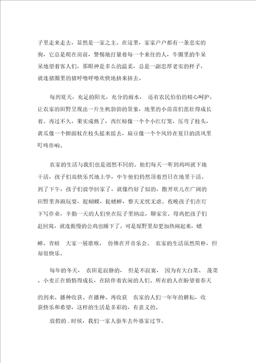 农家风光作文精选