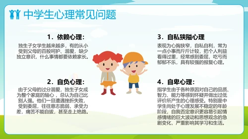 中小学生心理健康快乐童年PPT模板