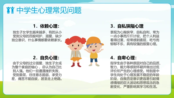 中小学生心理健康快乐童年PPT模板
