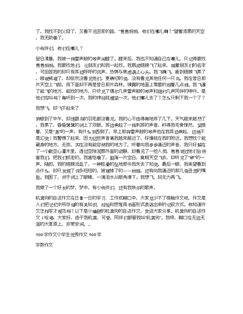 关于小学生优秀作文900字集锦六篇