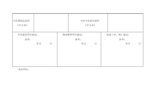 业主委员会设立申请书