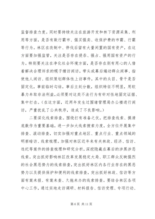 在林区深入开展扫黑除恶专项斗争工作推进会的讲话.docx