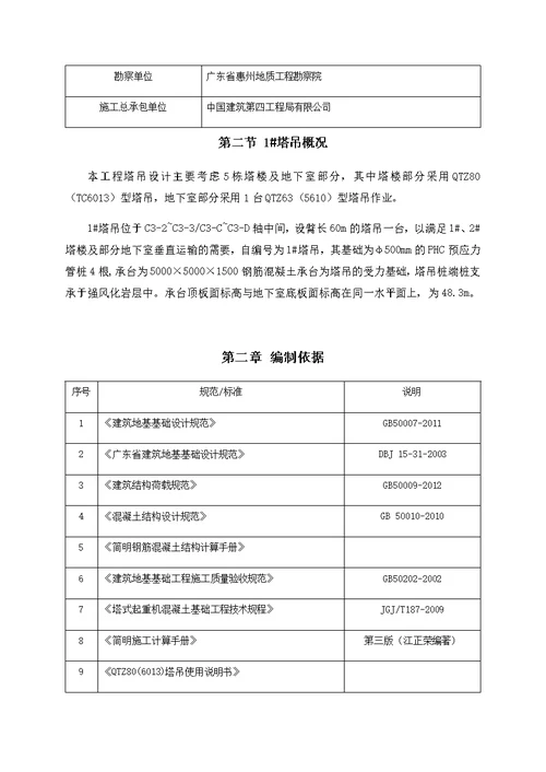 龙门项目塔吊基础施工方案修改