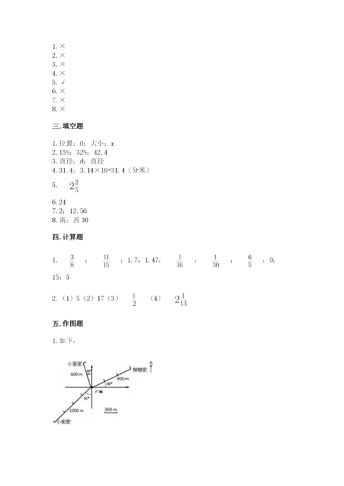 小学数学六年级上册期末测试卷（含答案）word版.docx