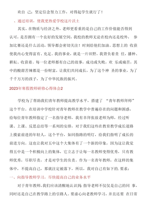 2023年寒假教师研修心得体会.docx