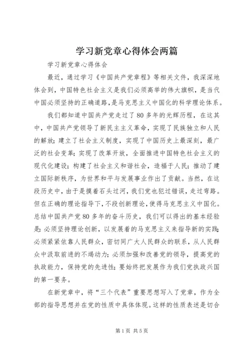 学习新党章心得体会两篇 (5).docx