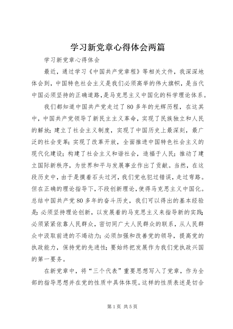 学习新党章心得体会两篇 (5).docx