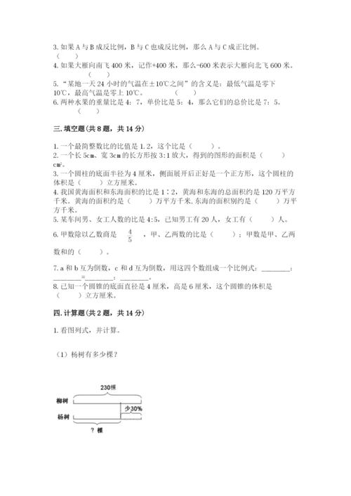 重庆市忠县六年级下册数学期末测试卷及1套参考答案.docx