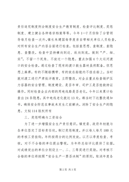 乡镇抓安全生产经验材料.docx