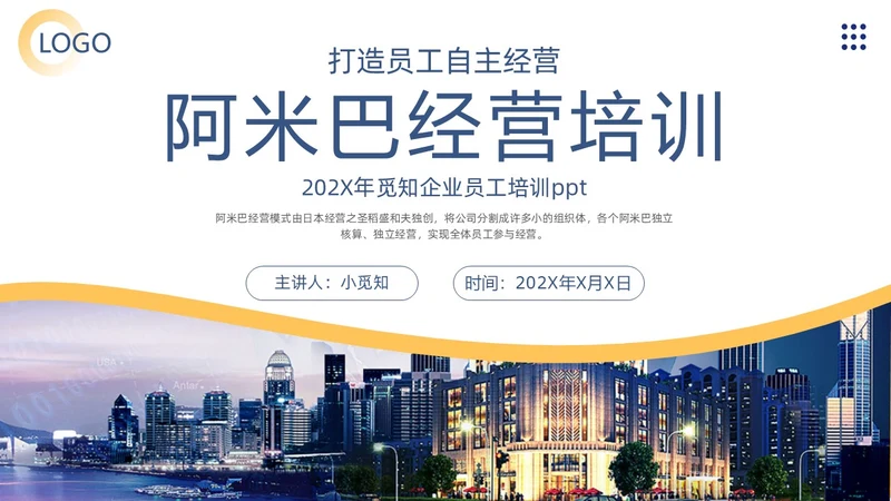 商务风阿米巴经营打造员工自主经营模式企业员工培训通用模板PPT