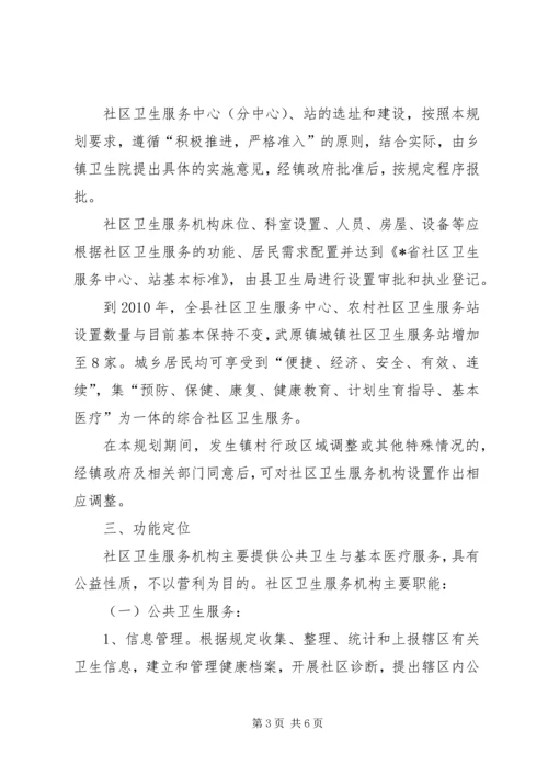 社区卫生服务规划实施意见.docx