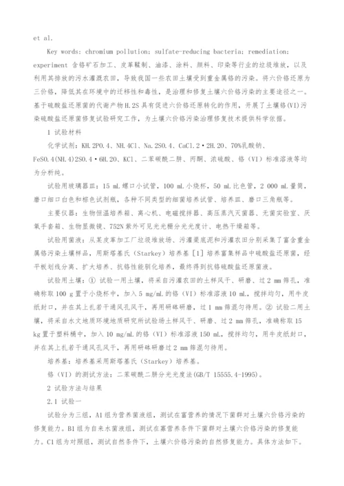 试论土壤铬(VI)污染硫酸盐还原菌修复试验.docx