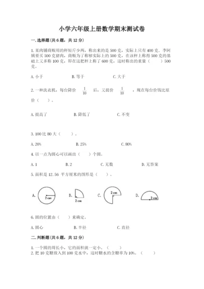 小学六年级上册数学期末测试卷附完整答案【精选题】.docx