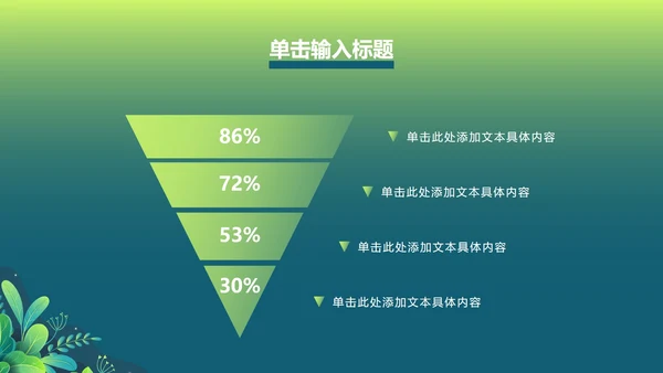 绿色渐变植物PPT模板