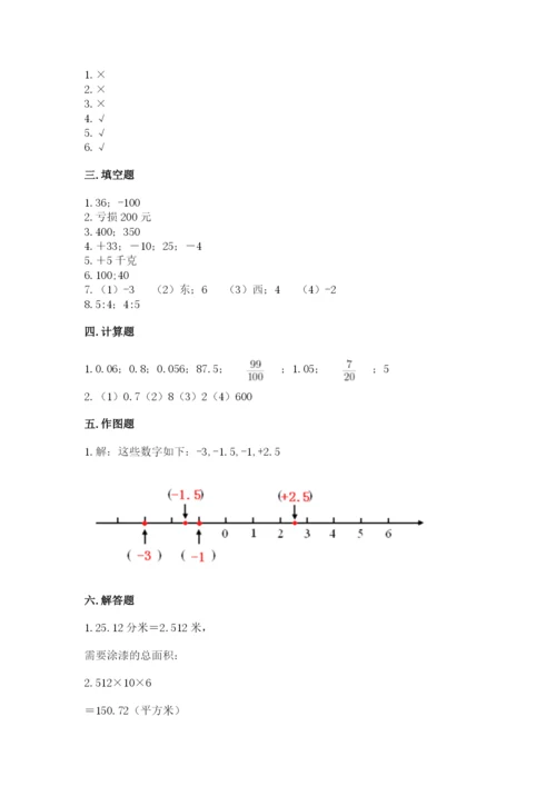 开封市郊区六年级下册数学期末测试卷附答案.docx