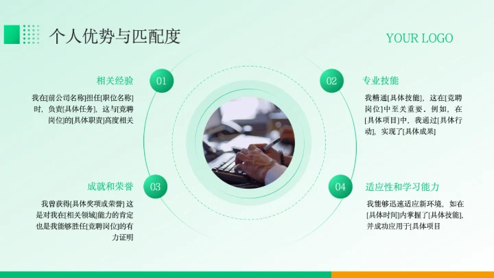 绿色商务风个人岗位竞聘PPT